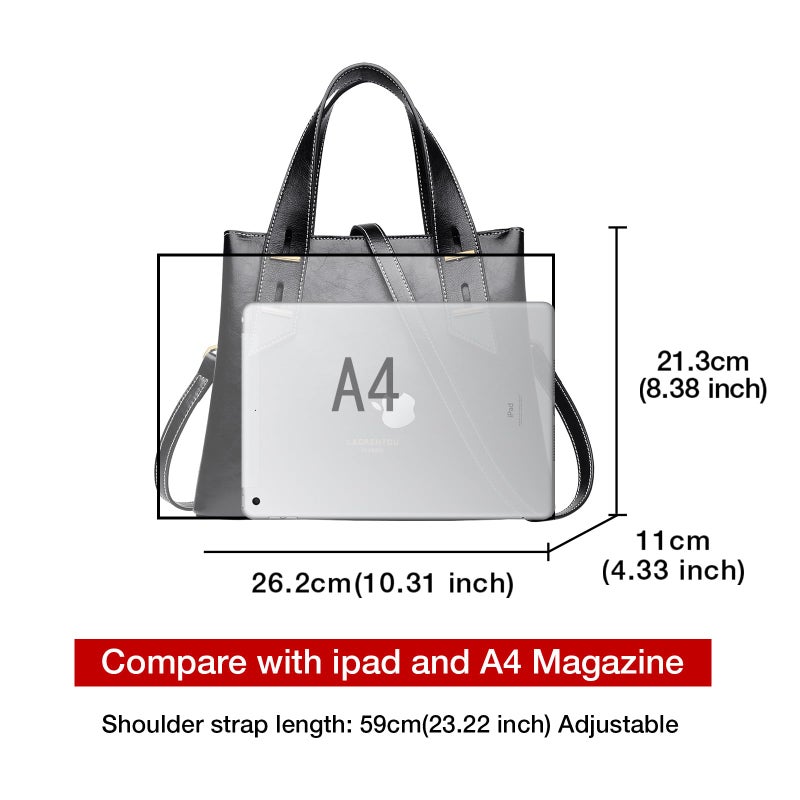 LAORENTOU Women Crossbody Handbags Cow Leather Satchel Handbags for Women Top-handle Shoulder Tote Purses - Image 2